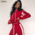 Nibbe spring Autumn fashion women Sportswear 2 piece set women White Red Active Wear Casual Sweat Pants Hooded Sweatshirt Hoodie - menochic